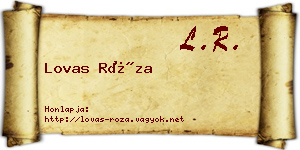 Lovas Róza névjegykártya